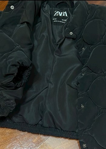 Zara orijinal Düğmeli Siyah kız çocuk Midi Ceket - Görsel 5