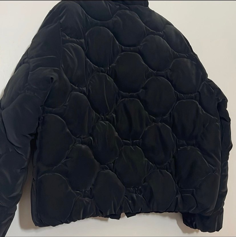 Zara orijinal Düğmeli Siyah kız çocuk Midi Ceket - Görsel 3