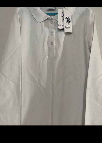 Us polo çocuk orijinal Beyaz Uzun Kollu Polo Yaka Tişört - Görsel 2