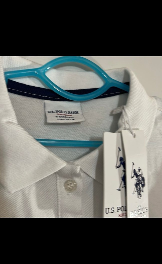 Us polo çocuk orijinal Beyaz Uzun Kollu Polo Yaka Tişört - Görsel 3