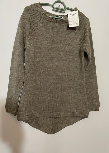 Axara V Yaka Bej Triko Kadın Kazak - Görsel 4