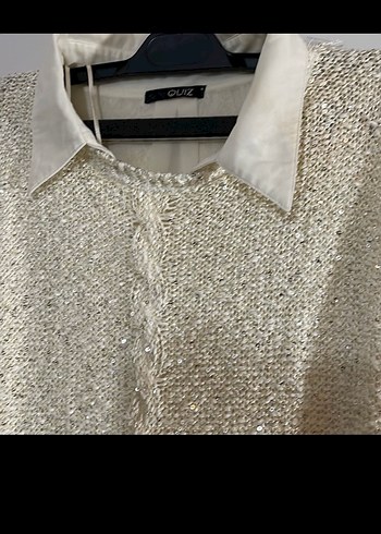 Quiz Bej Kadın Triko Kazak Uzun Kollu - Görsel 6