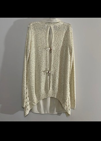 Quiz Bej Kadın Triko Kazak Uzun Kollu - Görsel 2