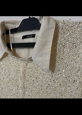 Quiz Bej Kadın Triko Kazak Uzun Kollu - Görsel 7