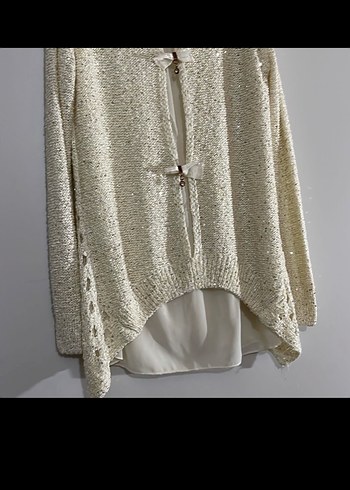 Quiz Bej Kadın Triko Kazak Uzun Kollu - Görsel 4