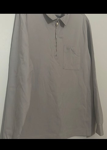 Lufian Gri Uzun Kollu Erkek Polo Tişört - Görsel 4