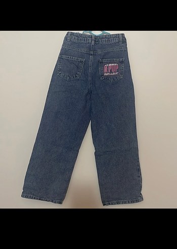 Lc waikiki Baskılı Kemerli Gri Mavi Kız çocuk Denim Pantolon - Görsel 4