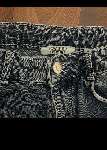 Lc waikiki Baskılı Kemerli Gri Mavi Kız çocuk Denim Pantolon - Görsel 6