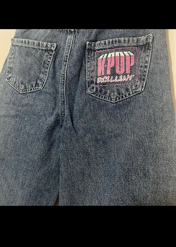 Lc waikiki Baskılı Kemerli Gri Mavi Kız çocuk Denim Pantolon - Görsel 5