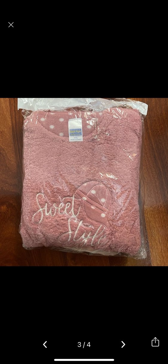 Kadın Pembe Uzun Kollu Bohem Bol Kesim Pijama - Görsel 3