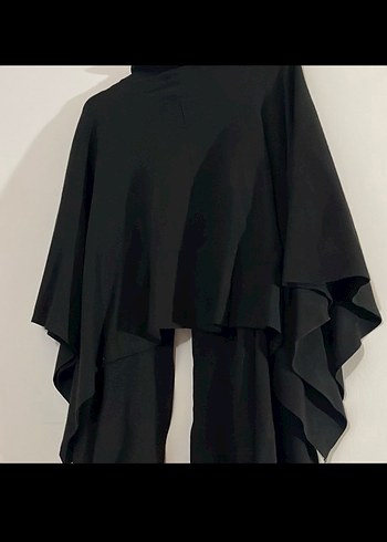 Splash Siyah Uzun Kollu Kadın Panço - Görsel 6