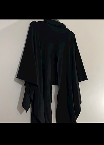 Splash Siyah Uzun Kollu Kadın Panço - Görsel 3