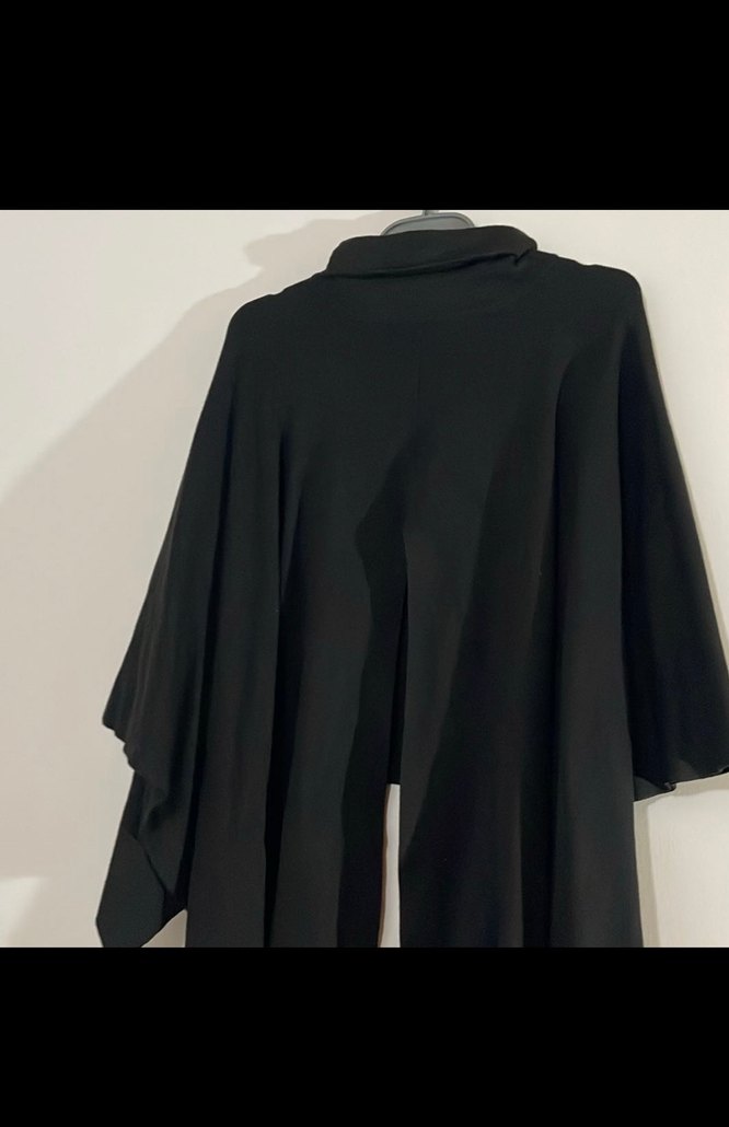 Splash Siyah Uzun Kollu Kadın Panço - Görsel 4