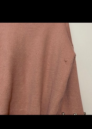 Shein Kürklü Detaylı Bej Kadın Triko Kazak - Görsel 4