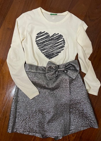 Kızlar için Uzun Kollu Baskılı Pamuklu Tişört - Görsel 2