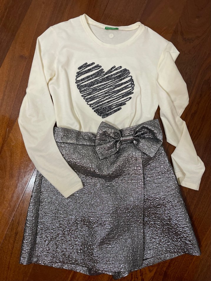 Kızlar için Uzun Kollu Baskılı Pamuklu Tişört - Görsel 2