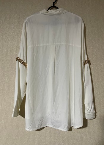 Uzun Kollu Beyaz İşlemeli Kadın Gömlek - Görsel 4