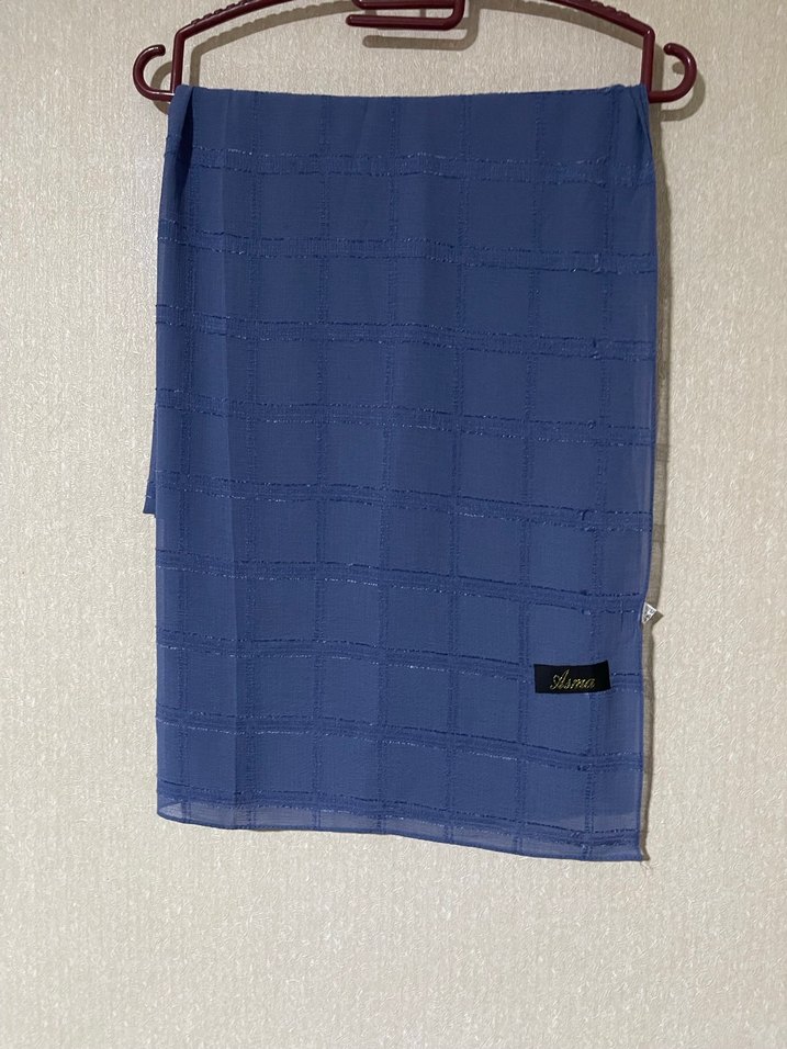 Parlak Mavi Kadın Drapeli Şal - Görsel 3