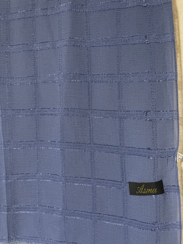 Parlak Mavi Kadın Drapeli Şal - Görsel 2