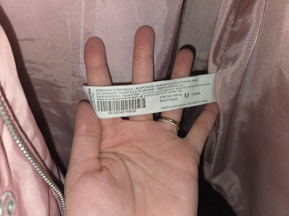 Stradivarius Düğmeli Kısa Toz pembe Kadın Mont - Görsel 5