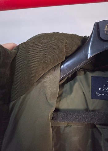 Mavi Marka Haki Yeşili Uzun Mont - Görsel 4