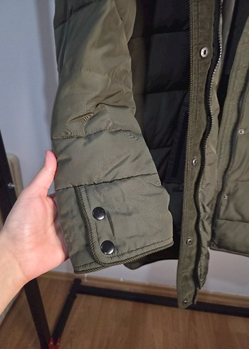 Mavi Marka Haki Yeşili Uzun Mont - Görsel 5