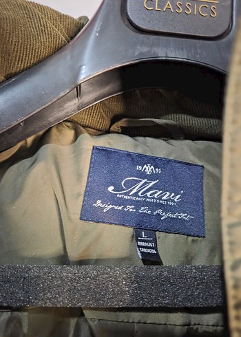 Mavi Marka Haki Yeşili Uzun Mont - Görsel 7