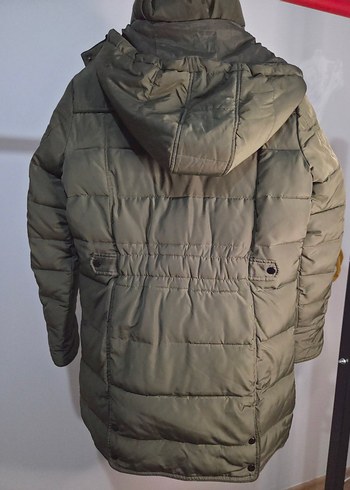 Mavi Marka Haki Yeşili Uzun Mont - Görsel 10