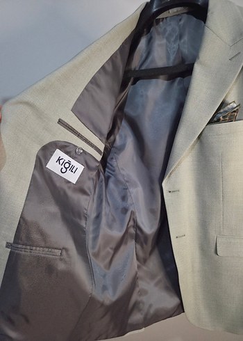 Kiğılı Küf Yeşili 7 Drop Slim Fit Kesim Yelekli Kombinli Takım - Görsel 3