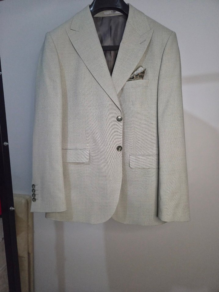 Kiğılı Küf Yeşili 7 Drop Slim Fit Kesim Yelekli Kombinli Takım - Görsel 2