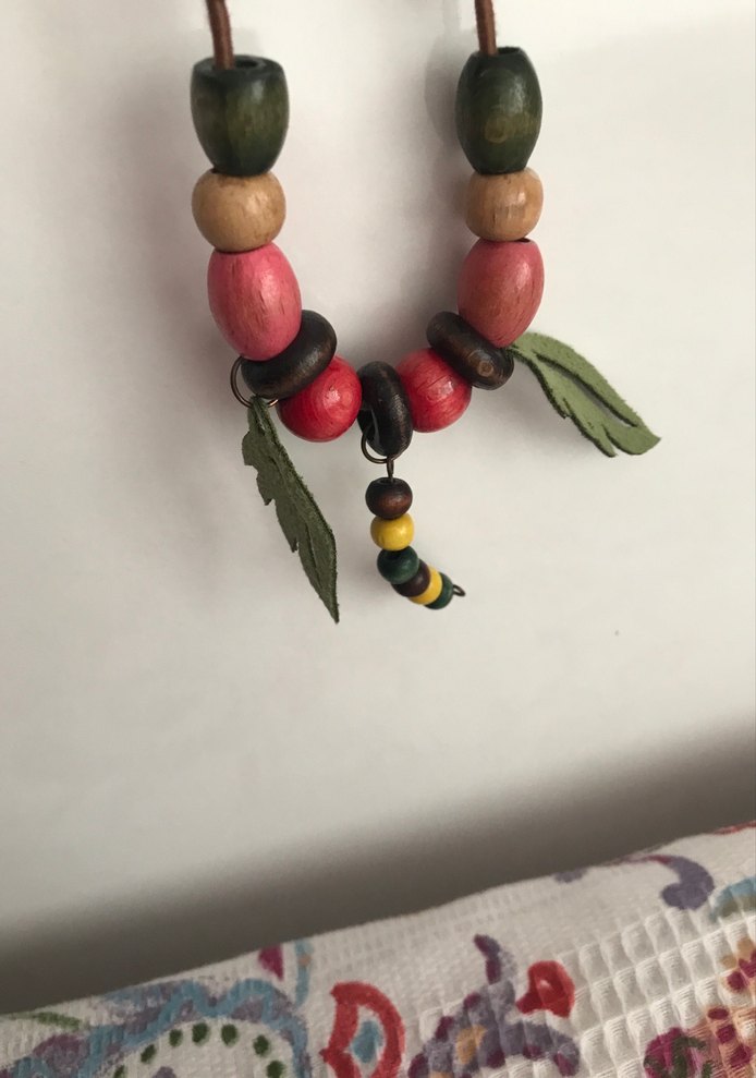 Uzun Renkli Boncuklu Bohem Kolye - Görsel 2