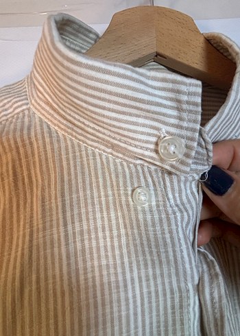 SOUTHBLUE Bej Çizgili Casual Erkek Gömlek - Görsel 6