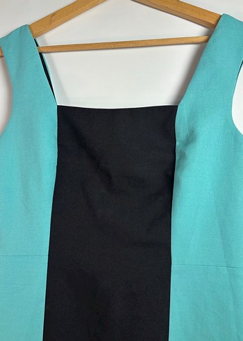 Turkuaz Siyah Kalem Elbise - Görsel 2