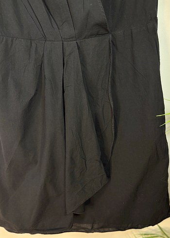 Siyah V Yakalı Kolsuz Midi Elbise - Görsel 8