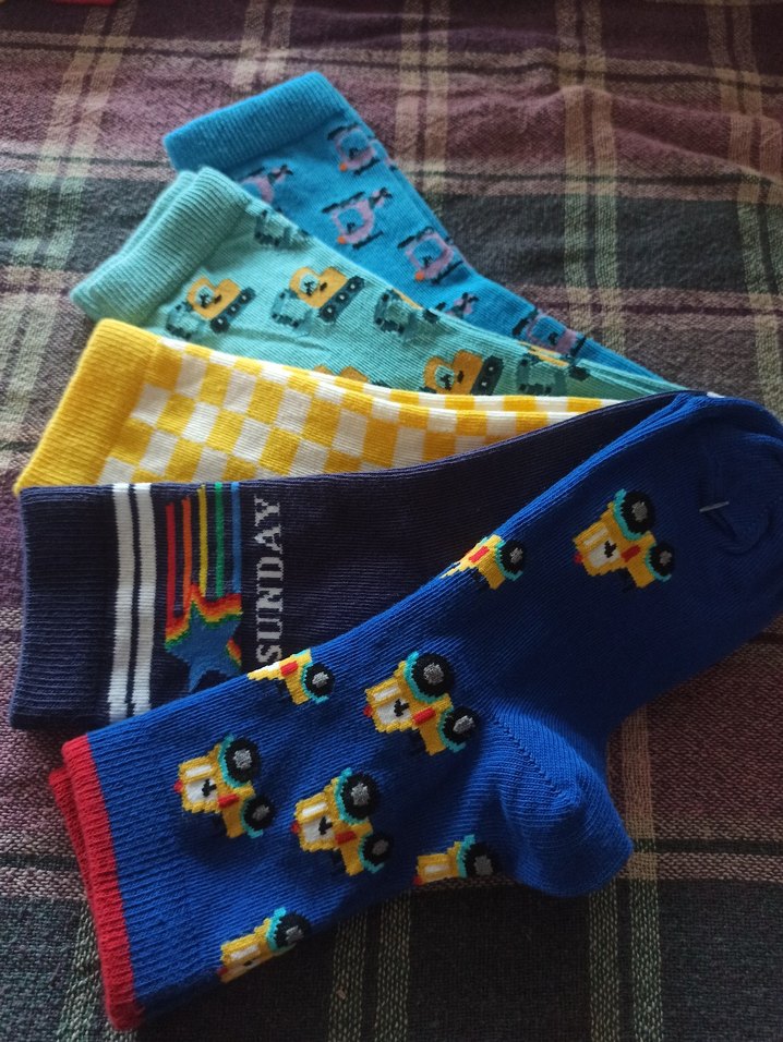 Çocuklar için Renkli Desenli Çorap Seti - Görsel 2