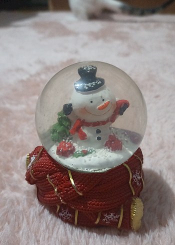 Renkli Kar Küresi İçinde Kardan Adam Figür - Görsel 3