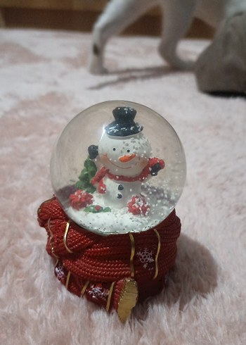 Renkli Kar Küresi İçinde Kardan Adam Figür - Görsel 2