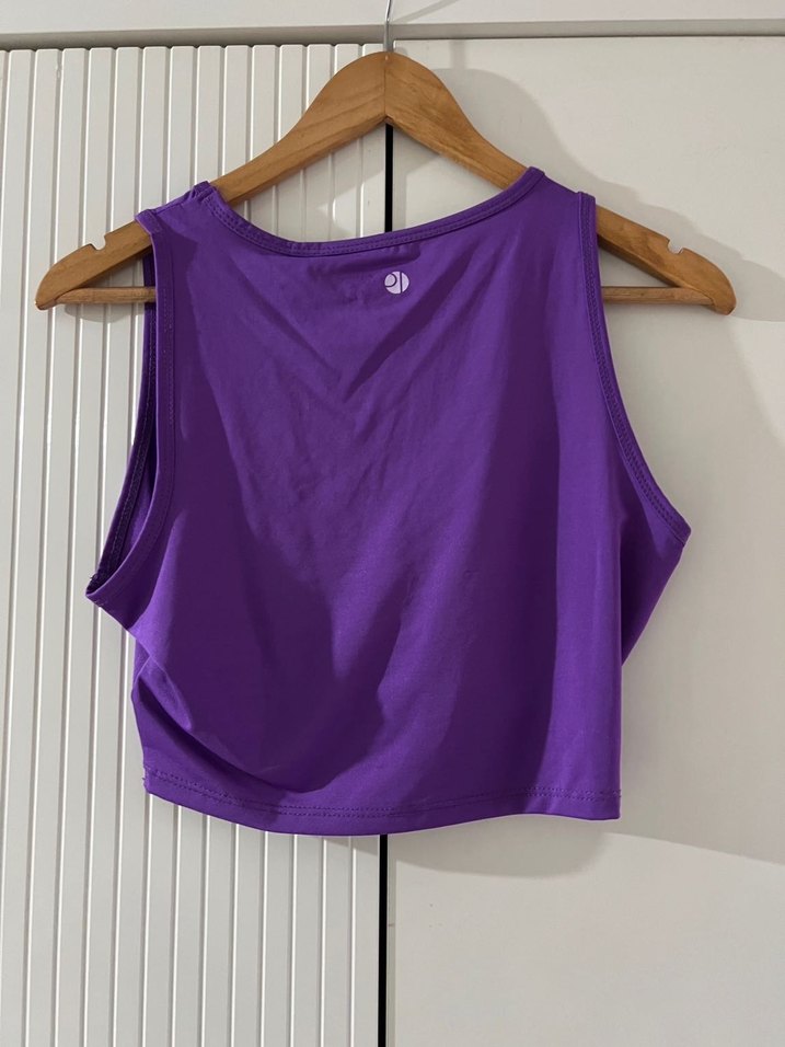 Kadın Mor Kısa Atlet Crop Top - Görsel 2