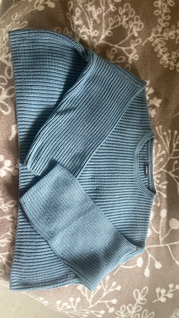 Mavi Örgü Kadın Kazak - Görsel 4