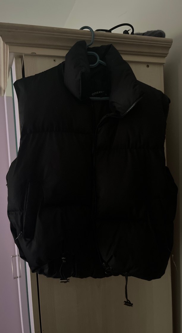 Siyah Fermuarlı Kadın şişme mont - Görsel 2