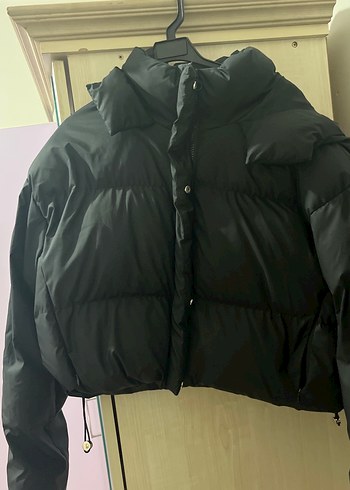 Siyah Düğmeli Kadın Kışlık Mont - Görsel 2