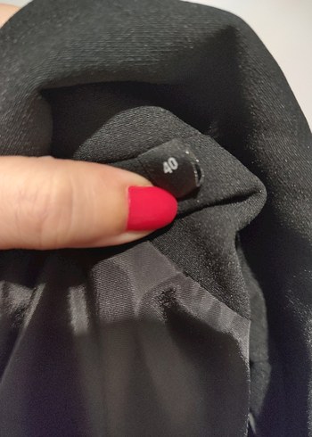 Kısa Kollu Siyah Crop Blazer - Görsel 4