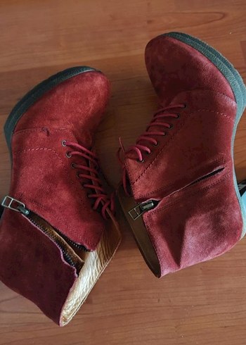 Derimod Bordo Nubuk, Topuklu Kadın Bot - Görsel 2