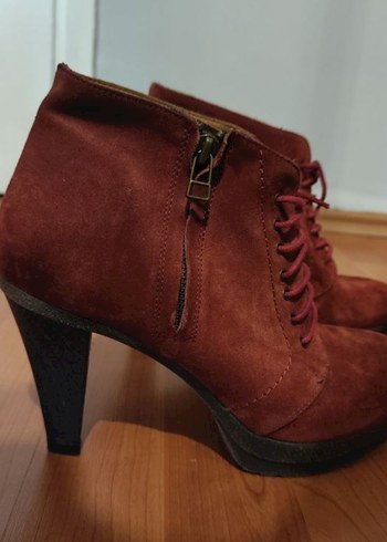 Derimod Bordo Nubuk, Topuklu Kadın Bot - Görsel 5