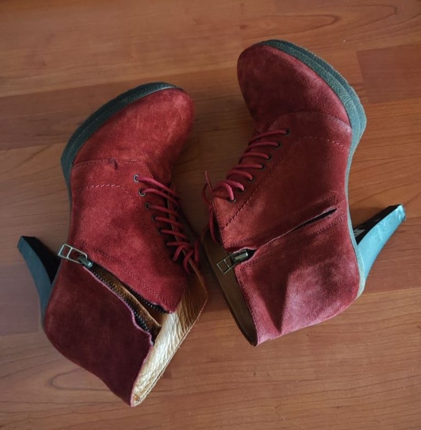 Derimod Bordo Nubuk, Topuklu Kadın Bot - Görsel 2