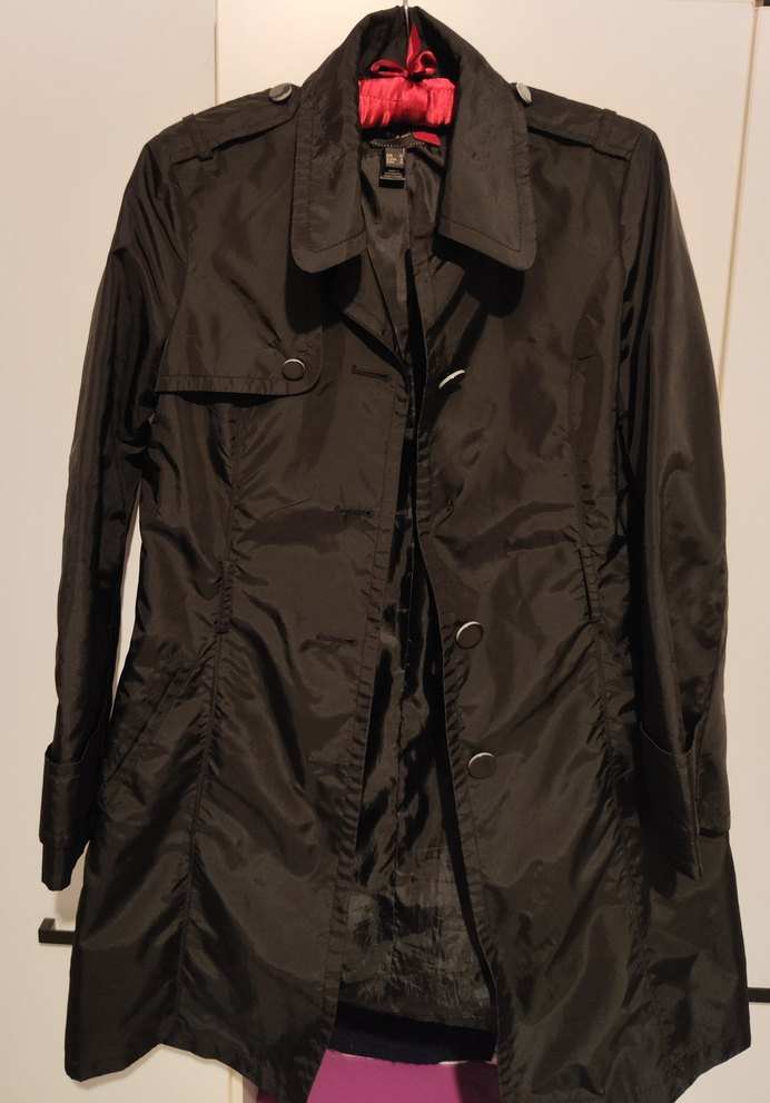 Mango Düğmeli Siyah Kadın Trençkot - Görsel 4