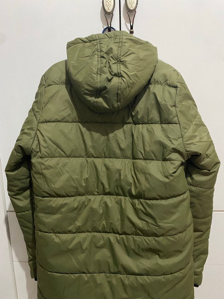 Haki Kapüşonlu Fermuarlı Erkek çocuk Mont - Görsel 3