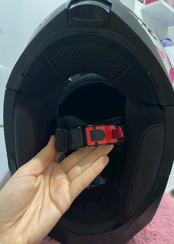 Orjinal pembe Baskılı Biker Motosiklet Kaskı - Görsel 6