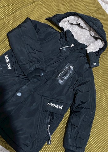 Erkek Çocuk Siyah Düğmeli Street Wear Mont - Görsel 2