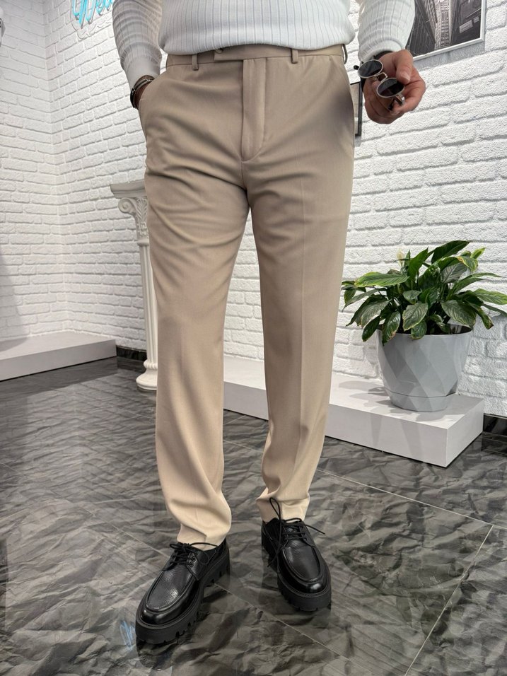 Regular Fit Kemerli Erkek Pantolon en boy likr var boy 100 cm - Görsel 2